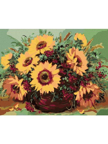 Diamantové maľovanie - KRÁSNE ŽLTÉ SLNEČNICE (Rámovanie bez rámu a bez vypnutia plátna, Rozmer 40x50 cm)