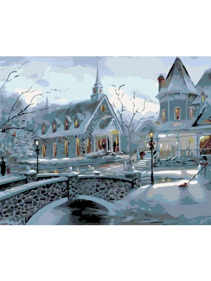 Diamantové maľovanie - VIANOČNÁ POHODA (Rámovanie bez rámu a bez vypnutia plátna, Rozmer 40x50 cm)