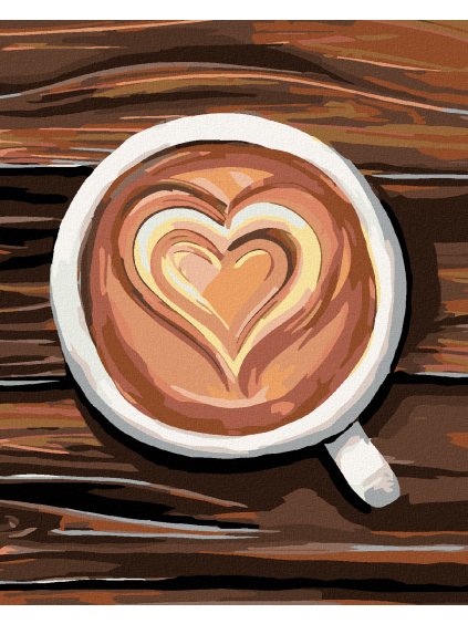Diamantové maľovanie - KÁVA Z LÁSKY (Rámovanie bez rámu a bez vypnutia plátna, Rozmer 40x50 cm)