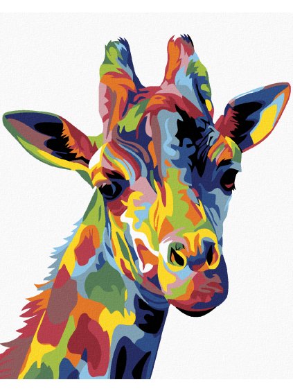 Diamantové maľovanie - FAREBNÁ ŽIRAFA (Rámovanie bez rámu a bez vypnutia plátna, Rozmer 40x50 cm)