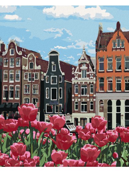 Diamantové maľovanie - TULIPÁNY V AMSTERDAME II (Rámovanie bez rámu a bez vypnutia plátna, Rozmer 40x50 cm)
