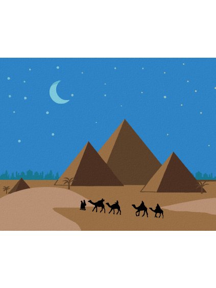 Diamantové maľovanie - PYRAMÍDY EGYPT (Rámovanie bez rámu a bez vypnutia plátna, Rozmer 40x50 cm)