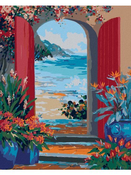 Diamantové maľovanie - ZO ZÁHRADY NA PLÁŽ (Rámovanie bez rámu a bez vypnutia plátna, Rozmer 40x50 cm)