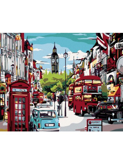 Diamantové maľovanie - POLUDNIE V LONDÝNE (Rámovanie bez rámu a bez vypnutia plátna, Rozmer 40x50 cm)