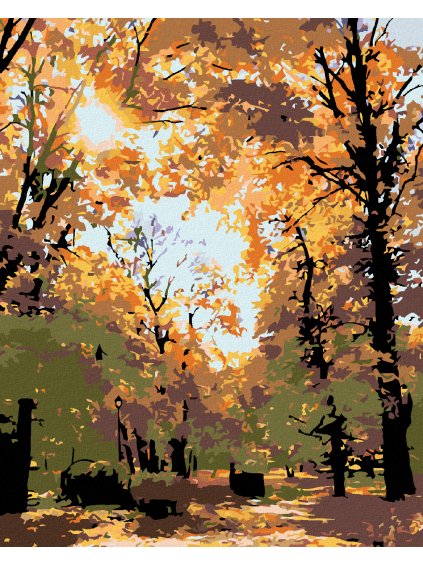 Diamantové maľovanie - JESENNÉ STROMY (Rámovanie bez rámu a bez vypnutia plátna, Rozmer 40x50 cm)