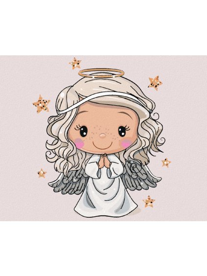 Diamantové maľovanie - ROZTOMILÝ VIANOČNÝ ANJEL (Rámovanie bez rámu a bez vypnutia plátna, Rozmer 40x50 cm)
