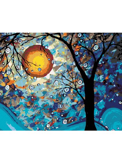 Diamantové maľovanie - MESIAC (Rámovanie bez rámu a bez vypnutia plátna, Rozmer 40x50 cm)