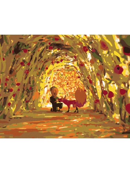 Diamantové maľovanie - MALÝ PRINC V TUNELI S RUŽOU (Rámovanie bez rámu a bez vypnutia plátna, Rozmer 40x50 cm)