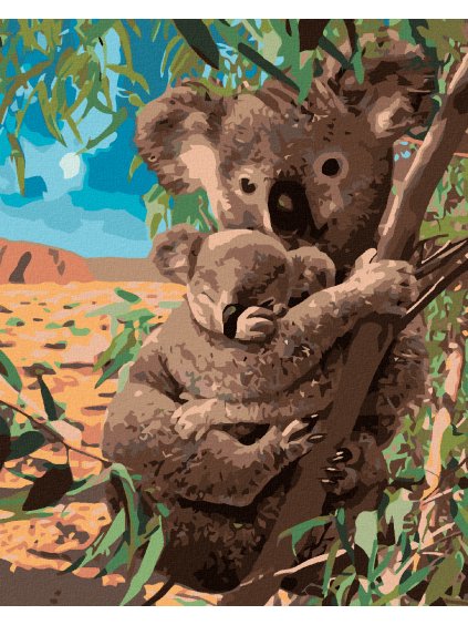 Diamantové maľovanie - KOALY (Rámovanie bez rámu a bez vypnutia plátna, Rozmer 40x50 cm)