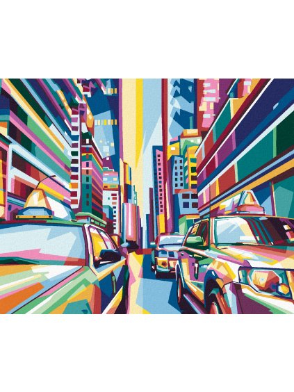 Diamantové maľovanie - FAREBNÉ MESTO NEW YORK (Rámovanie bez rámu a bez vypnutia plátna, Rozmer 40x50 cm)