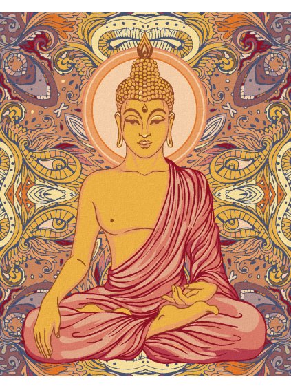 Diamantové maľovanie - BUDDHA A ORNAMENTY (Rámovanie bez rámu a bez vypnutia plátna, Rozmer 40x50 cm)