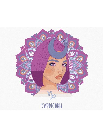 Diamantové maľovanie - ŽENA KOZOROŽEC (Rámovanie bez rámu a bez vypnutia plátna, Rozmer 40x50 cm)