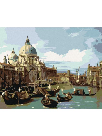 Diamantové maľovanie - VSTUP DO CANAL GRANDE V BENÁTKACH (CANALETTO) (Rámovanie bez rámu a bez vypnutia plátna, Rozmer 40x50 cm)