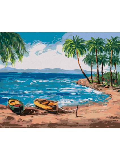 Diamantové maľovanie - TROPICKÝ RAJ (Rámovanie bez rámu a bez vypnutia plátna, Rozmer 40x50 cm)