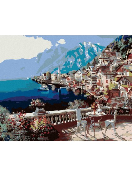 Diamantové maľovanie - POHĽAD NA JAZERO (Rámovanie bez rámu a bez vypnutia plátna, Rozmer 40x50 cm)