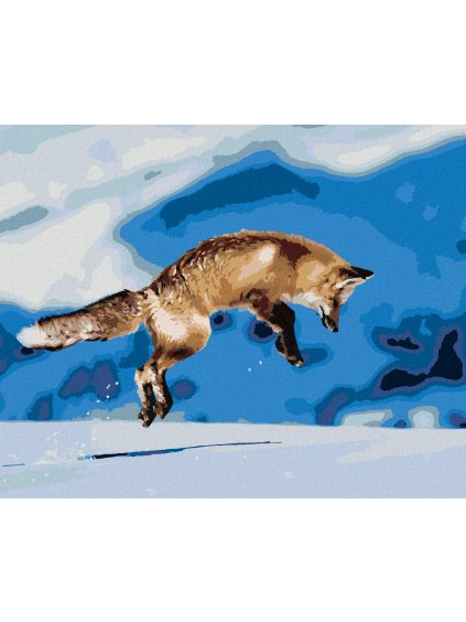 Diamantové maľovanie - SKÁKAJÚCA LÍŠKA (Rámovanie bez rámu a bez vypnutia plátna, Rozmer 40x50 cm)