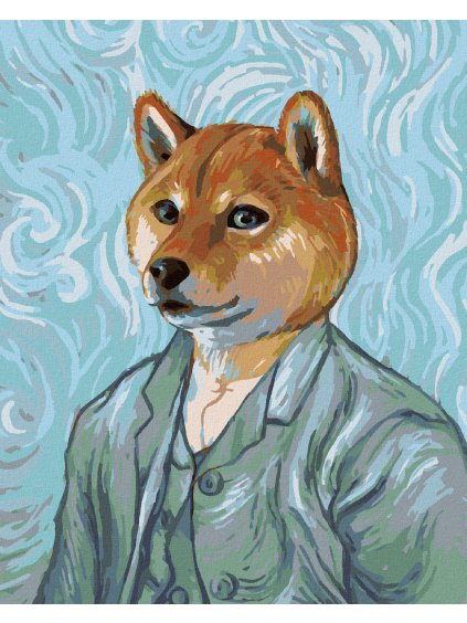 Diamantové maľovanie - VINCENT VAN GOGH S PSOU HLAVOU (Rámovanie bez rámu a bez vypnutia plátna, Rozmer 40x50 cm)