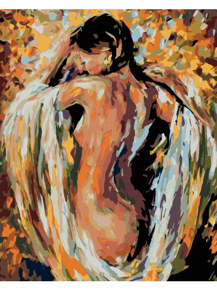 Diamantové maľovanie - POLONAHÁ ŽENA VO FARBÁCH (Rámovanie bez rámu a bez vypnutia plátna, Rozmer 40x50 cm)