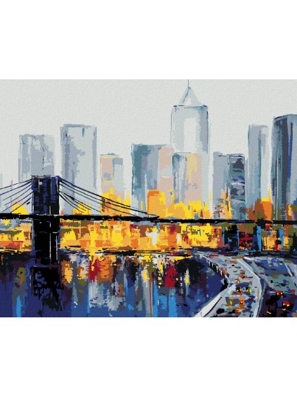 Diamantové maľovanie - RUŠNÝ NEW YORK (Rámovanie bez rámu a bez vypnutia plátna, Rozmer 40x50 cm)