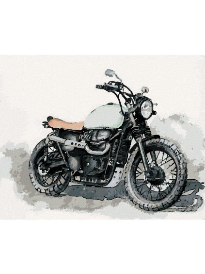 Diamantové maľovanie - MOTORKA NA ŠEDOM POZADÍ (Rámovanie bez rámu a bez vypnutia plátna, Rozmer 40x50 cm)