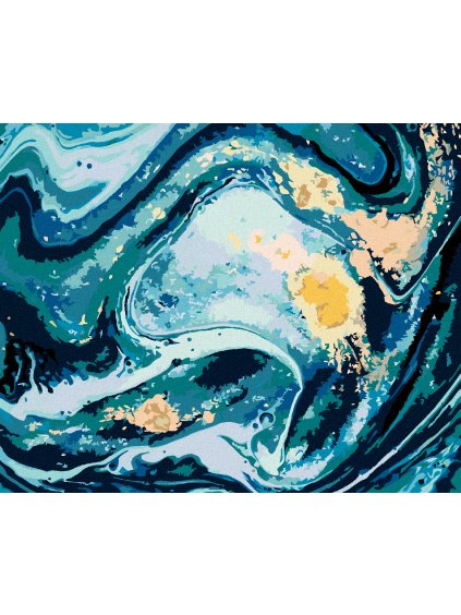 Diamantové maľovanie - MODRÁ ABSTRAKCIA (Rámovanie bez rámu a bez vypnutia plátna, Rozmer 40x50 cm)