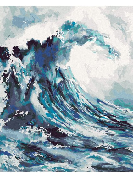 Diamantové maľovanie - MORSKÉ VLNY (Rámovanie bez rámu a bez vypnutia plátna, Rozmer 40x50 cm)