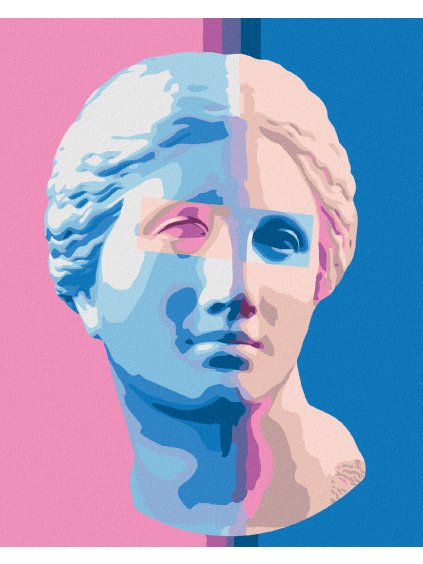 Diamantové maľovanie - FAREBNÁ ANTICKÁ SOCHA II (Rámovanie bez rámu a bez vypnutia plátna, Rozmer 40x50 cm)