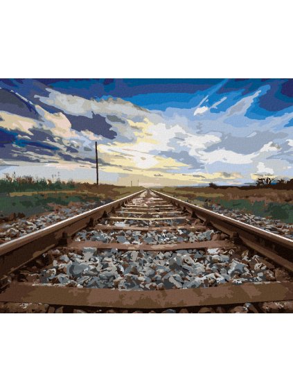 Diamantové maľovanie - KOĽAJE A MODRÉ NEBO (Rámovanie bez rámu a bez vypnutia plátna, Rozmer 40x50 cm)