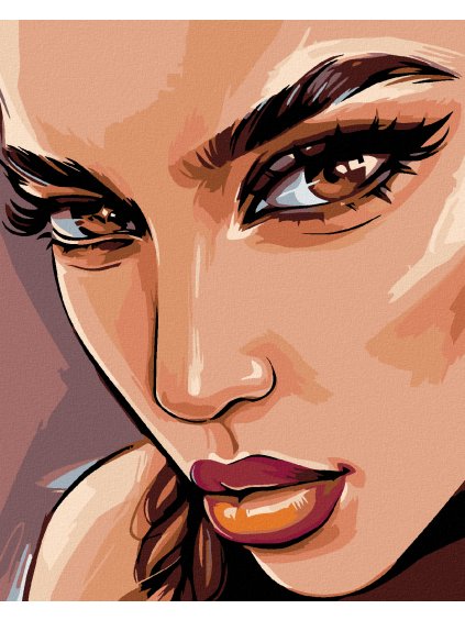 Diamantové maľovanie - HNEDÉ OČI (Rámovanie bez rámu a bez vypnutia plátna, Rozmer 40x50 cm)