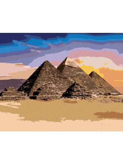 Diamantové maľovanie - EGYPT PYRAMÍDY (Rámovanie bez rámu a bez vypnutia plátna, Rozmer 40x50 cm)