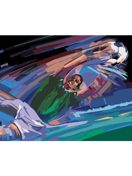 Diamantové maľovanie - FUTBALOVÝ BRANKÁR (Rámovanie bez rámu a bez vypnutia plátna, Rozmer 40x50 cm)