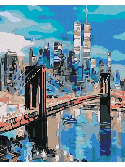 Diamantové maľovanie - BROOKLYNSKÝ MOST (Rámovanie bez rámu a bez vypnutia plátna, Rozmer 40x50 cm)