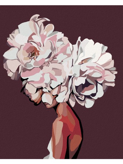 Diamantové maľovanie - ABSTRAKTNÁ KVETINOVÁ ŽENA (Rámovanie bez rámu a bez vypnutia plátna, Rozmer 40x50 cm)