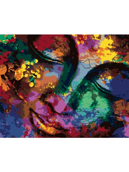 Diamantové maľovanie - ABSTRAKTNÝ BUDHA (Rámovanie bez rámu a bez vypnutia plátna, Rozmer 40x50 cm)