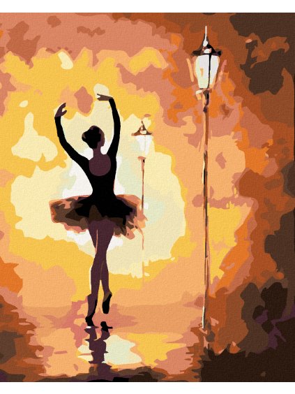 Diamantové maľovanie - BALETKA V JESENNÝCH FARBÁCH (Rámovanie bez rámu a bez vypnutia plátna, Rozmer 40x50 cm)