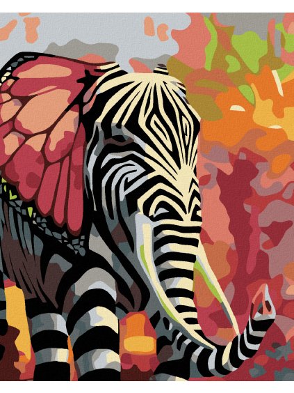 Diamantové maľovanie - ZDOBENÝ SLON (Rámovanie bez rámu a bez vypnutia plátna, Rozmer 40x50 cm)