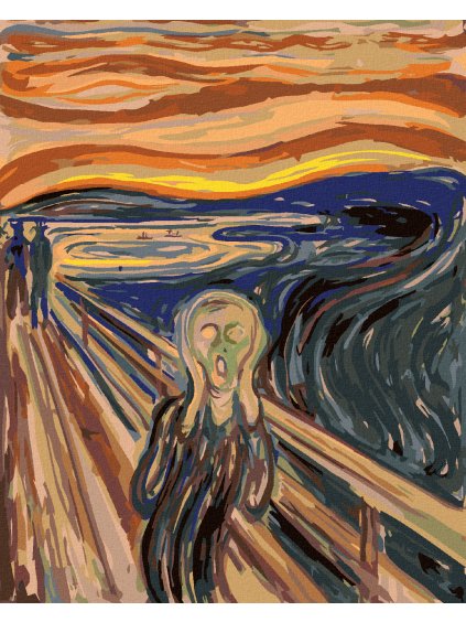 Diamantové maľovanie - VÝKRIK (E. MUNCH) (Rámovanie bez rámu a bez vypnutia plátna, Rozmer 40x50 cm)