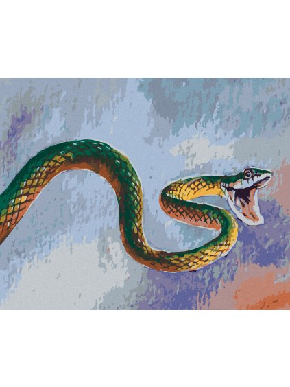 Diamantové maľovanie - ZELENÝ HAD (Rámovanie bez rámu a bez vypnutia plátna, Rozmer 40x50 cm)