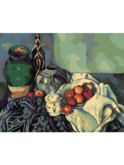 Diamantové maľovanie - ZÁTIŠIE (P. CÉZANNE) (Rámovanie bez rámu a bez vypnutia plátna, Rozmer 40x50 cm)