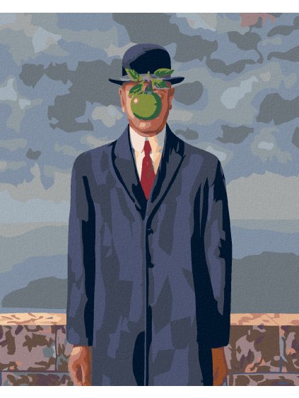Diamantové maľovanie - SYN ČLOVEKA (RENÉ MAGRITTE) (Rámovanie bez rámu a bez vypnutia plátna, Rozmer 40x50 cm)