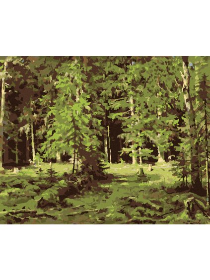 Diamantové maľovanie - LES (IVAN SHISHKIN) (Rámovanie bez rámu a bez vypnutia plátna, Rozmer 40x50 cm)