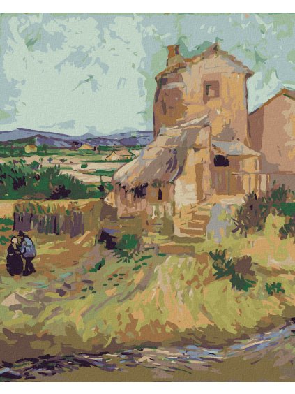 Diamantové maľovanie - STARÝ MLÝN (VINCENT VAN GOGH) (Rámovanie bez rámu a bez vypnutia plátna, Rozmer 40x50 cm)