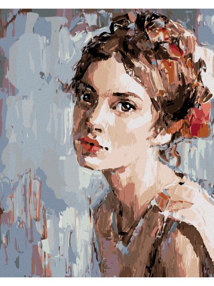 Diamantové maľovanie - TAJOMNÁ MAĽOVANÁ ŽENA (Rámovanie bez rámu a bez vypnutia plátna, Rozmer 40x50 cm)