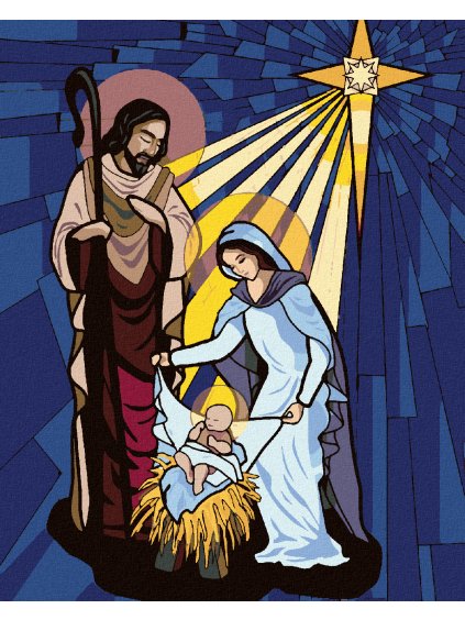 Diamantové maľovanie - SVÄTA RODINA (Rámovanie bez rámu a bez vypnutia plátna, Rozmer 40x50 cm)