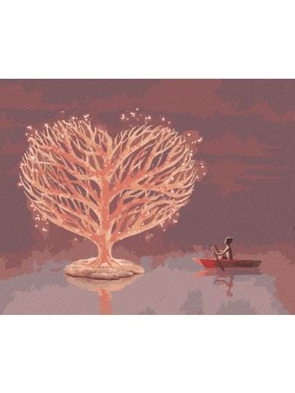 Diamantové maľovanie - SRDCE Z VETIEV (Rámovanie bez rámu a bez vypnutia plátna, Rozmer 40x50 cm)