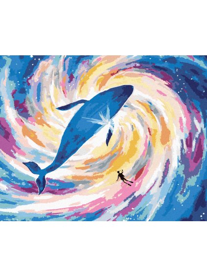 Diamantové maľovanie - VESMÍRNA VEĽRYBA (Rámovanie bez rámu a bez vypnutia plátna, Rozmer 40x50 cm)