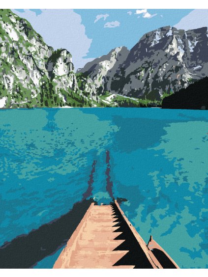 Diamantové maľovanie - SCHODY DO JAZERA (Rámovanie bez rámu a bez vypnutia plátna, Rozmer 40x50 cm)