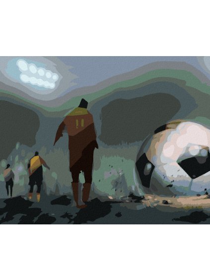 Diamantové maľovanie - POLNOČNÝ FUTBAL NA ŠTADIÓNE (Rámovanie bez rámu a bez vypnutia plátna, Rozmer 40x50 cm)