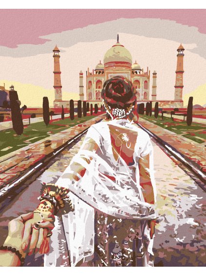 Diamantové maľovanie - PRED PALÁCOM (Rámovanie bez rámu a bez vypnutia plátna, Rozmer 40x50 cm)