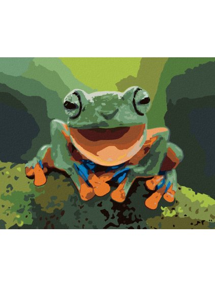 Diamantové maľovanie - SMEJÚCA SA ŽABA (Rámovanie bez rámu a bez vypnutia plátna, Rozmer 40x50 cm)
